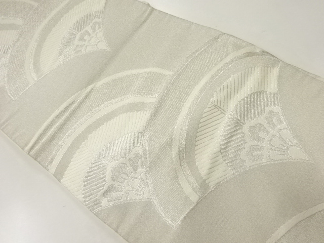 リサイクル　波に花模様織出し袋帯